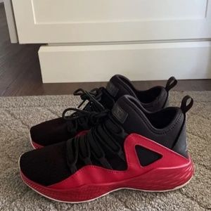 Air Jordan Formula 23 Black and Gym Red Sneakers